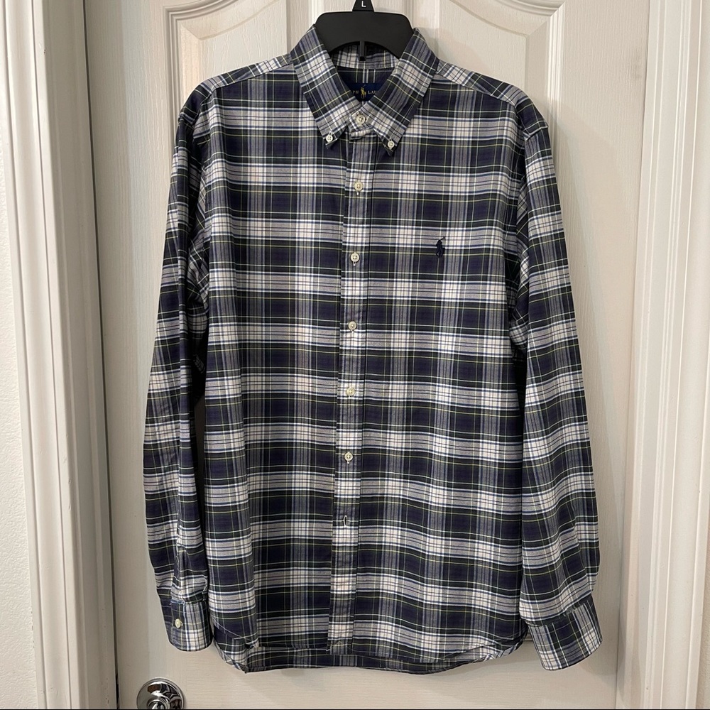 Ralph Lauren Button Down Shirt L/S Plaid. Mens: Large